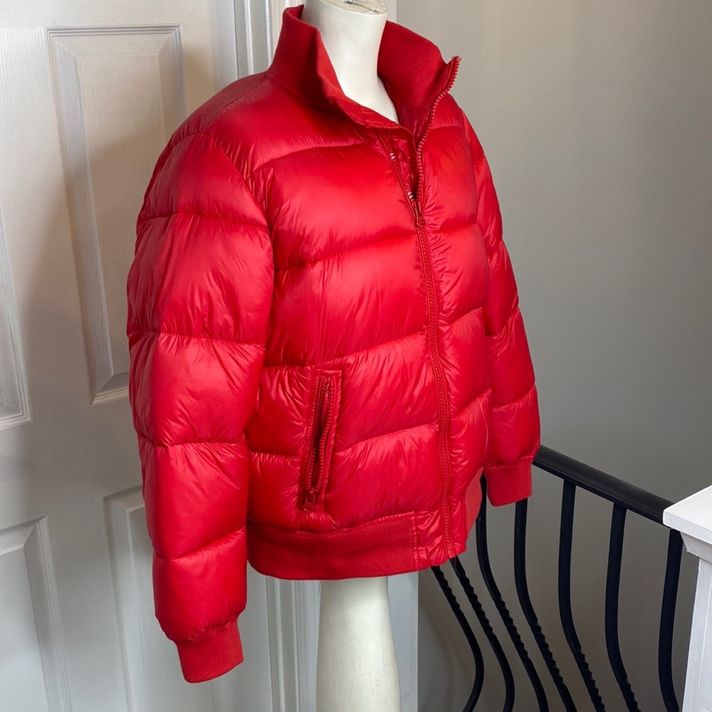 Gap Red Puffer Bomber Jacket - image 3